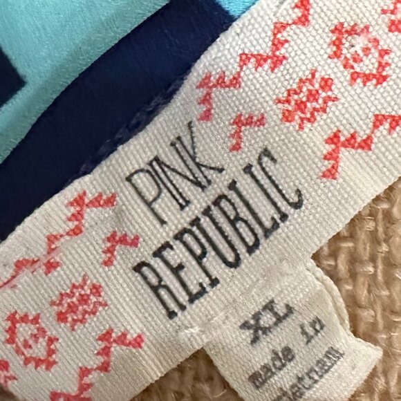 PNK Republic Chevron Sleeveless Top XXL Blue Aqua - Picture 4 of 4